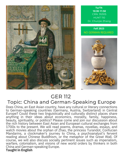 A Flyer for GER 112 featuring an ornate vase