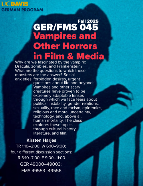 A flyer for GER 045, featuring the silhouette of a vampire