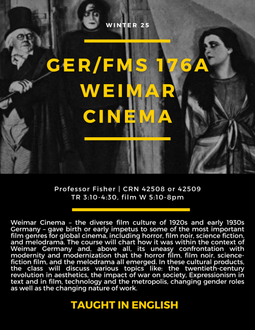 A flyer for GER 176A, with a black and white film still