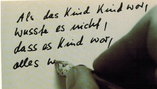 A pen writing in german script.