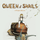 A Fantastical book cover for Queen of Snails, a young girl rides atop a giant snail