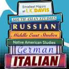 A stack of books, with the names of small majors on their spines